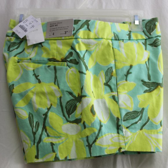 J. Crew Pants - NEW 🍋 J Crew Shorts Sz 4 Yellow Green Floral